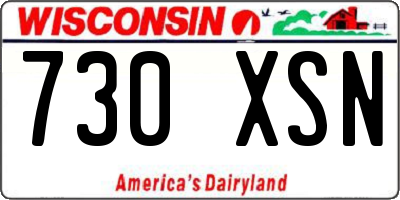 WI license plate 730XSN