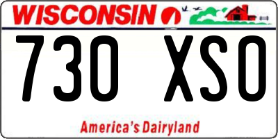 WI license plate 730XSO