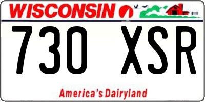 WI license plate 730XSR