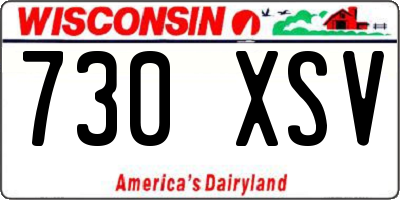 WI license plate 730XSV