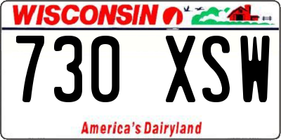 WI license plate 730XSW
