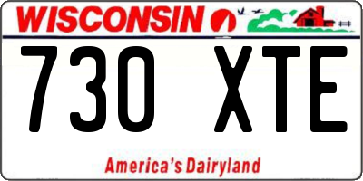 WI license plate 730XTE