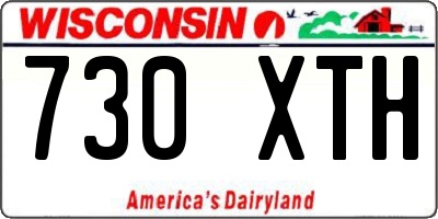 WI license plate 730XTH