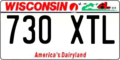 WI license plate 730XTL