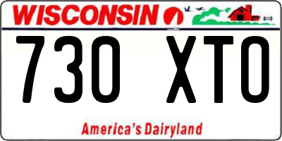 WI license plate 730XTO