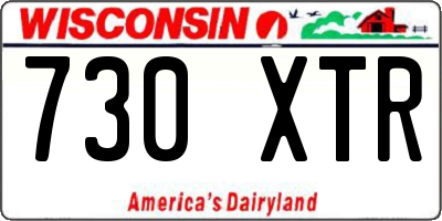 WI license plate 730XTR