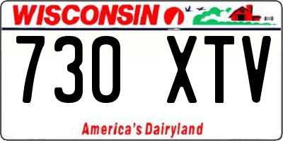 WI license plate 730XTV