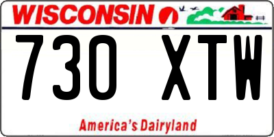 WI license plate 730XTW