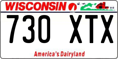 WI license plate 730XTX