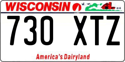 WI license plate 730XTZ