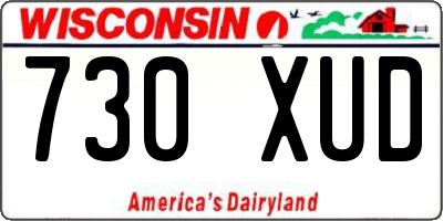 WI license plate 730XUD