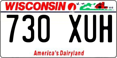 WI license plate 730XUH