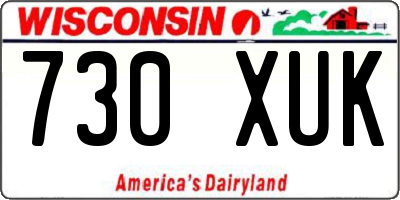 WI license plate 730XUK