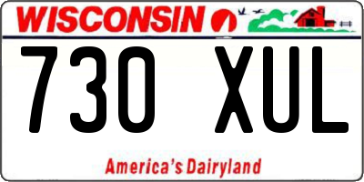 WI license plate 730XUL