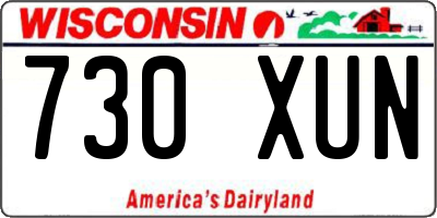 WI license plate 730XUN