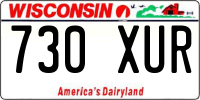 WI license plate 730XUR