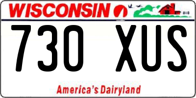 WI license plate 730XUS