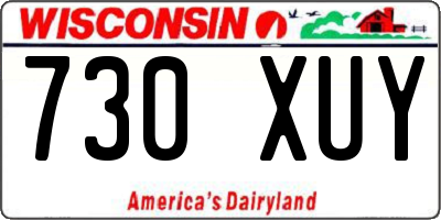 WI license plate 730XUY