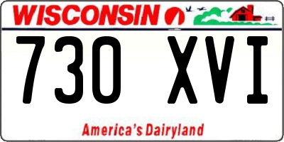 WI license plate 730XVI