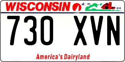 WI license plate 730XVN