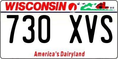 WI license plate 730XVS