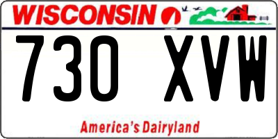 WI license plate 730XVW
