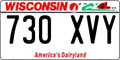 WI license plate 730XVY