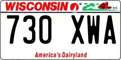 WI license plate 730XWA