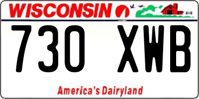 WI license plate 730XWB