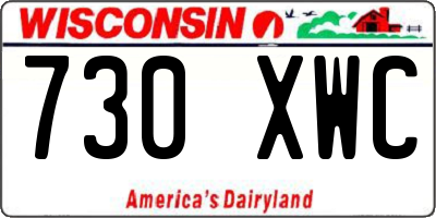 WI license plate 730XWC