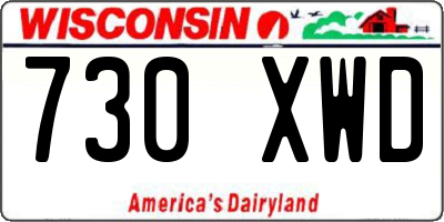WI license plate 730XWD