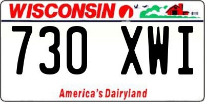 WI license plate 730XWI
