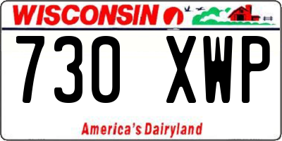 WI license plate 730XWP