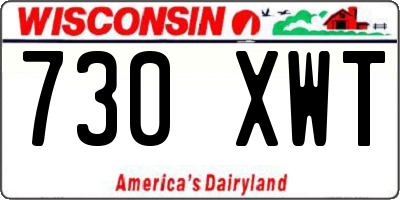 WI license plate 730XWT