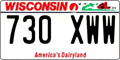 WI license plate 730XWW