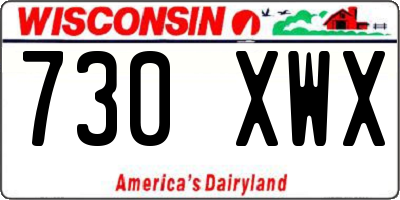 WI license plate 730XWX