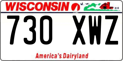 WI license plate 730XWZ