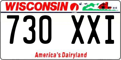 WI license plate 730XXI