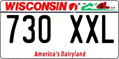 WI license plate 730XXL
