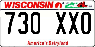 WI license plate 730XXO