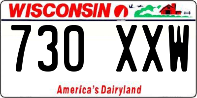 WI license plate 730XXW