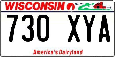 WI license plate 730XYA