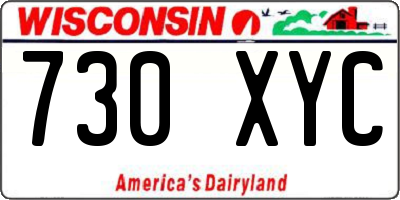 WI license plate 730XYC