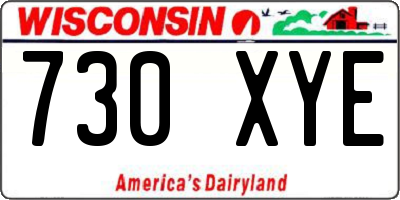 WI license plate 730XYE