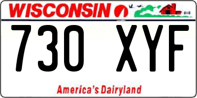 WI license plate 730XYF