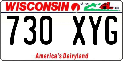 WI license plate 730XYG