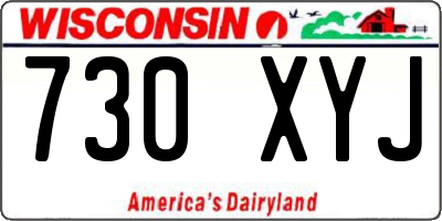 WI license plate 730XYJ