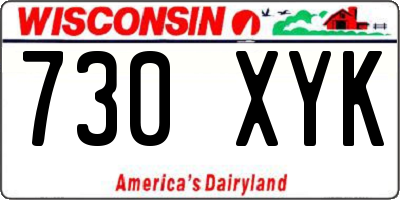 WI license plate 730XYK