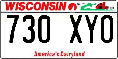 WI license plate 730XYO