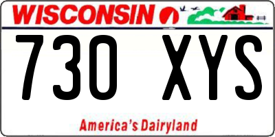 WI license plate 730XYS